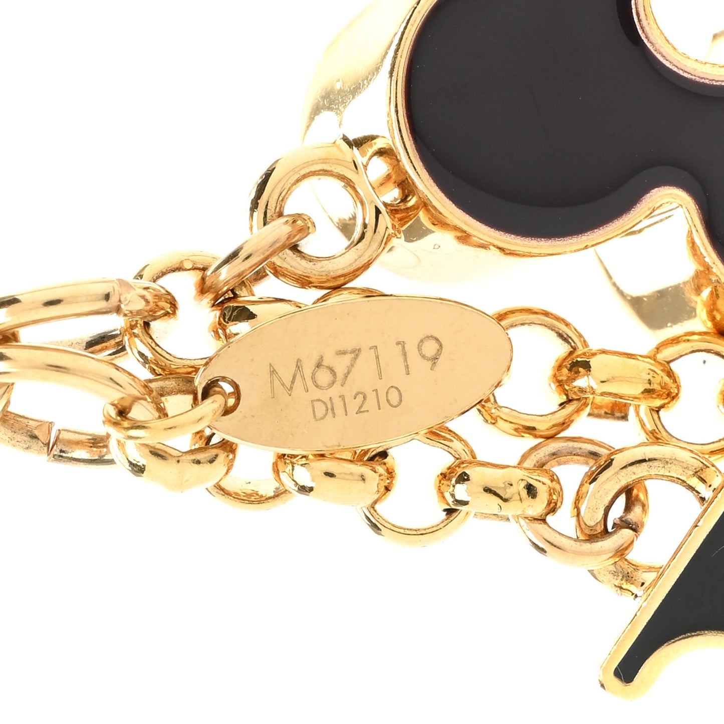 Metal Enamel Fleur De Monogram Bag Charm Dore