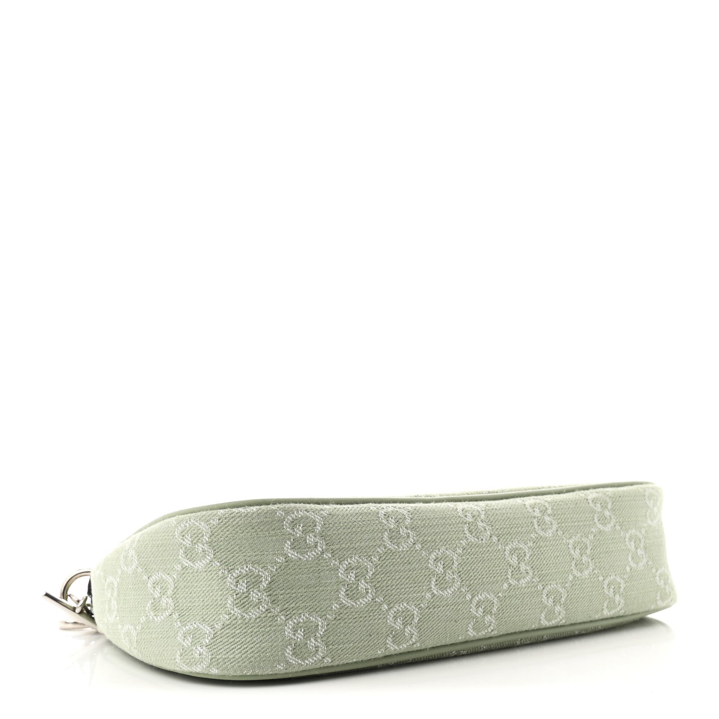 Denim GG Monogram Calfskin Small Shoulder Bag Pale Green