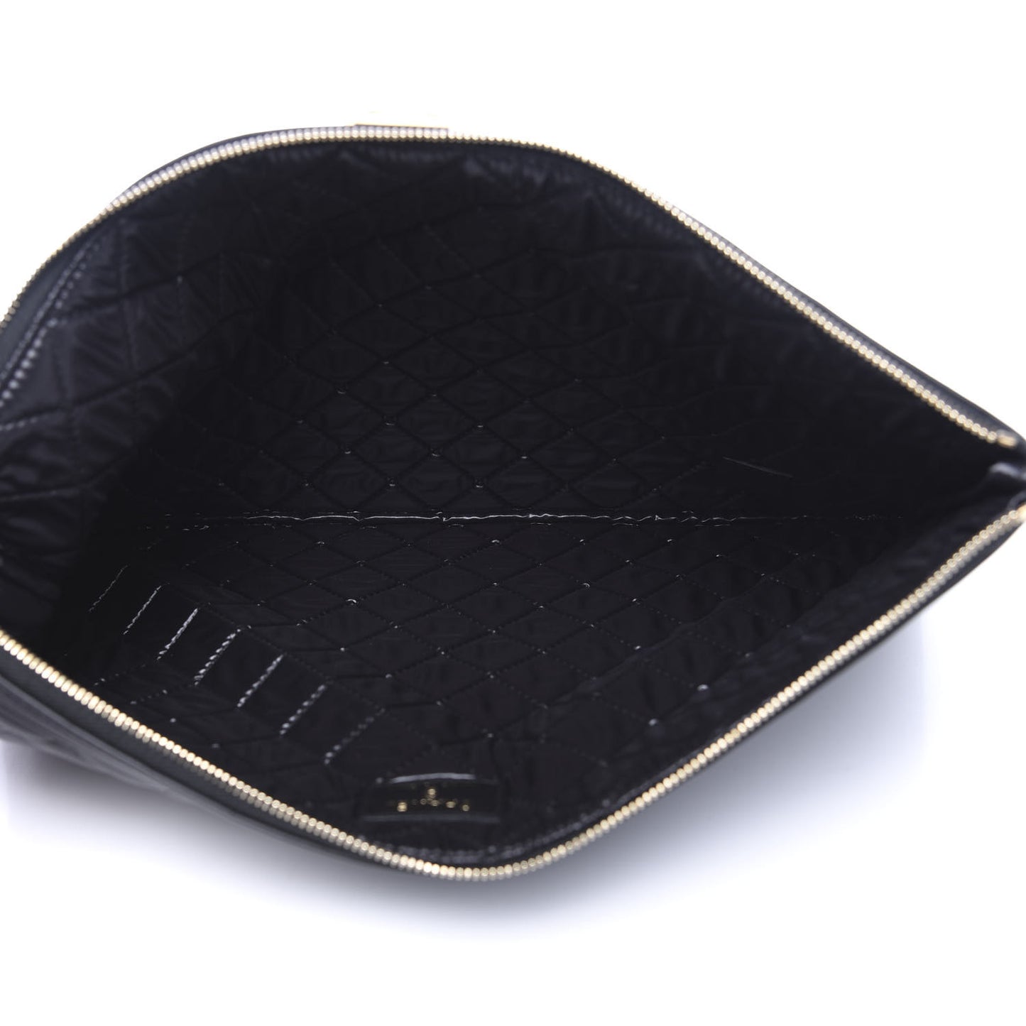 Lambskin Quilted Large Boy Cosmetic Case Black