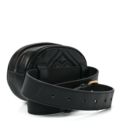 Gucci Calfskin Matelasse GG Marmont Belt Bag 75 30 Black 3 of 13