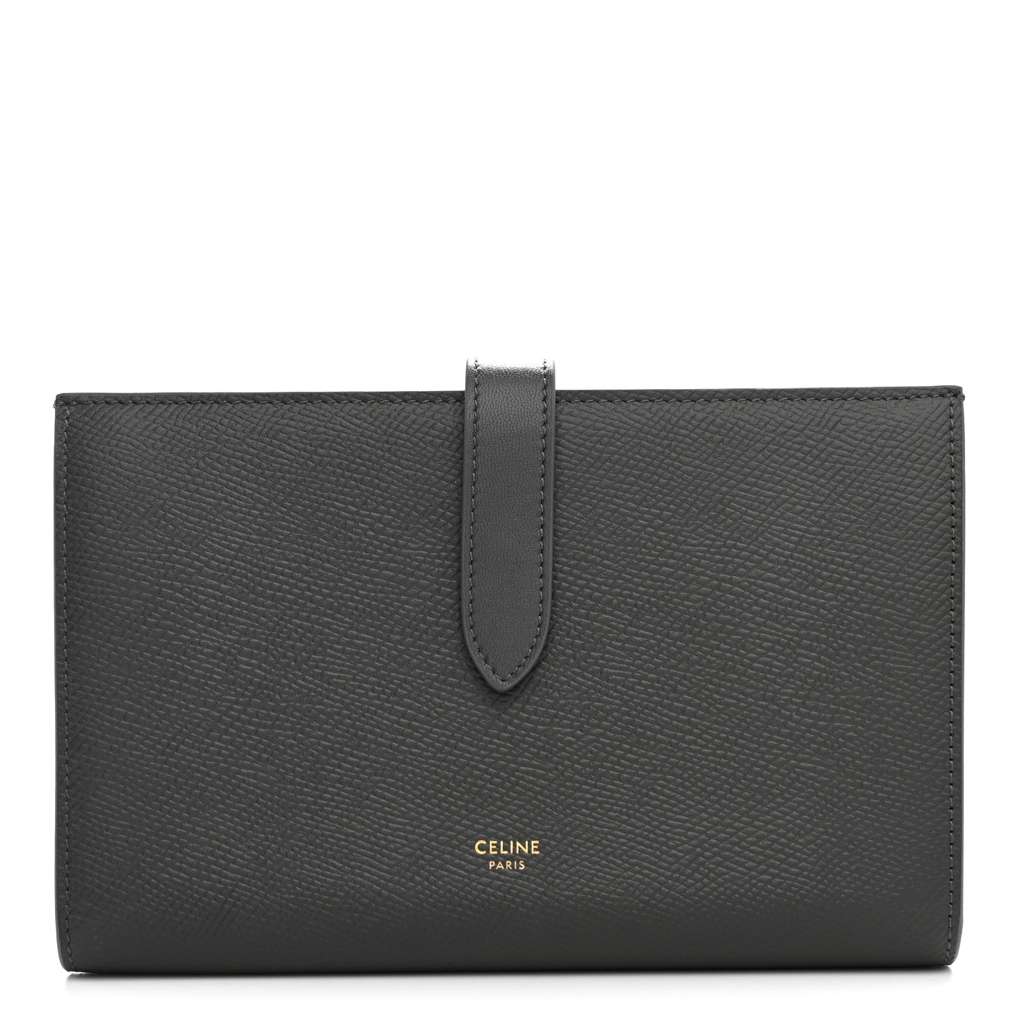 Celine Grained Calfskin Large Multifunction Strap Wallet Medium Grey 1 of 8