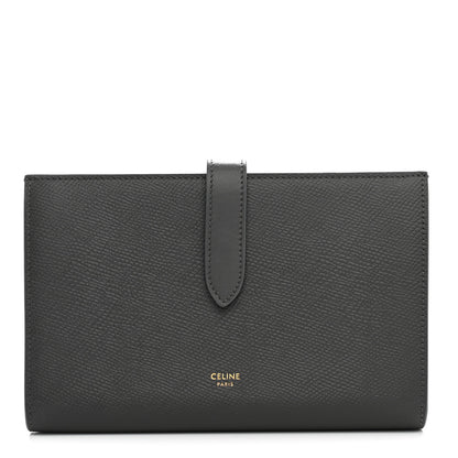Celine Grained Calfskin Large Multifunction Strap Wallet Medium Grey 1 of 8