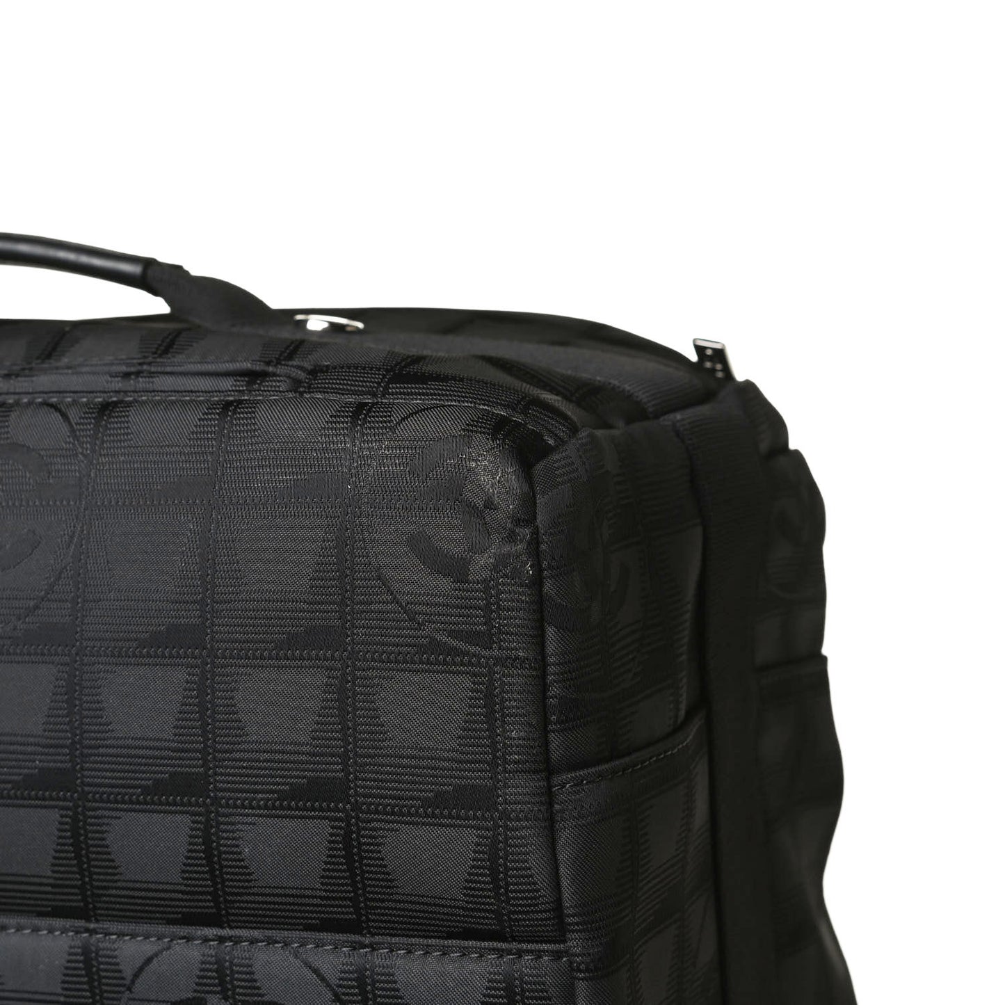 Nylon Travel Trolley Rolling Luggage Black