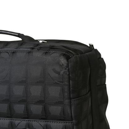 Chanel Nylon Travel Trolley Rolling Luggage Black 15 of 16