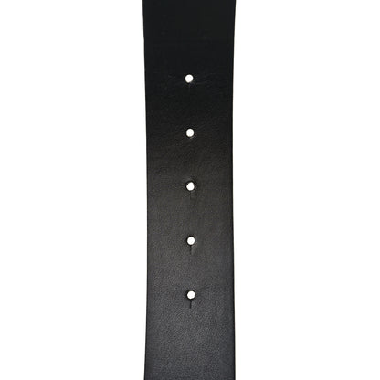 Valentino Garavani Glossy Calfskin Monochrome Mens VLogo 40mm Belt 90 36 Black 6 of 7