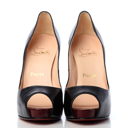 Christian Louboutin Kid Very Prive 120 Pumps 36.5 Black Red 2 of 10