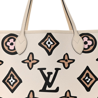 Louis Vuitton Monogram Giant Wild At Heart Neverfull MM Creme 8 of 10