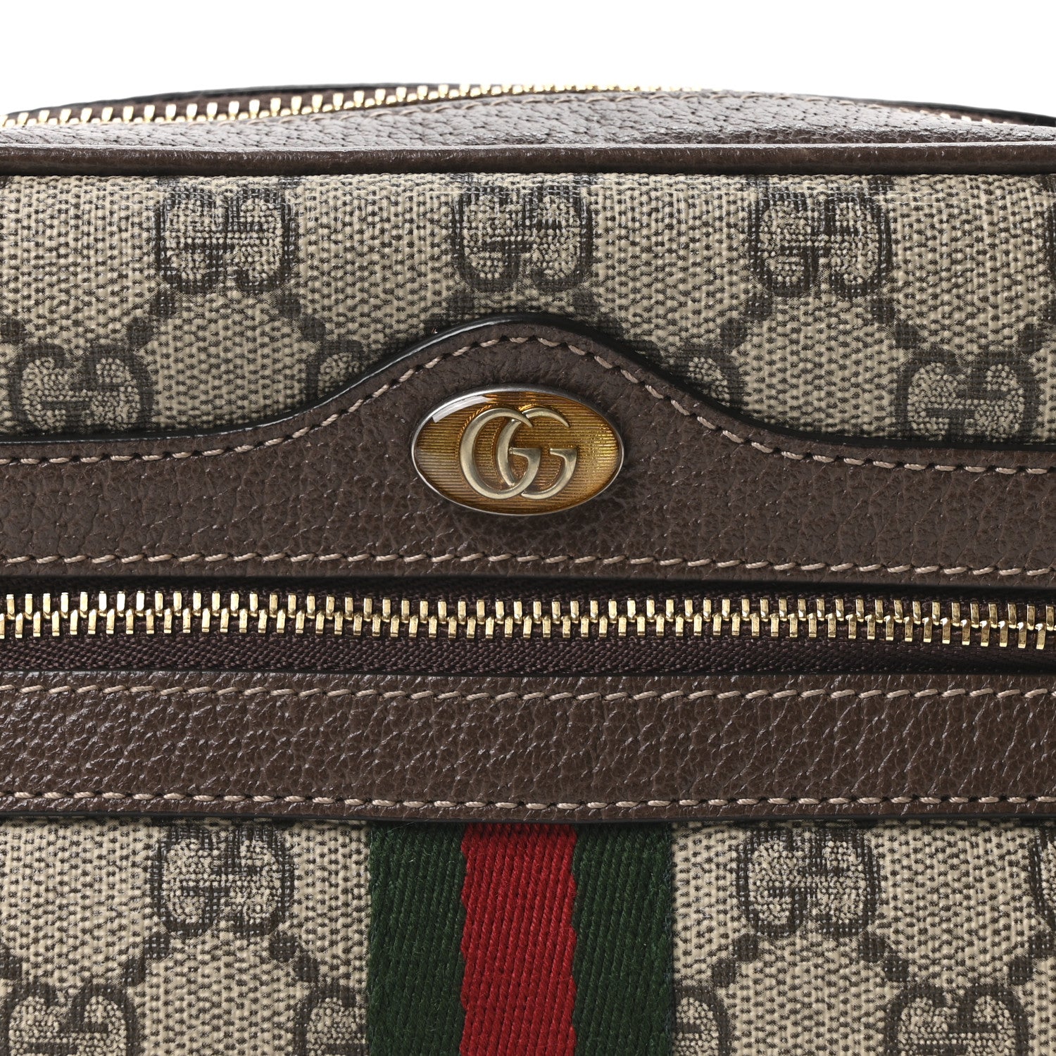 Gucci GG Supreme Monogram Web Mini Ophidia Shoulder Bag Brown 8 of 11
