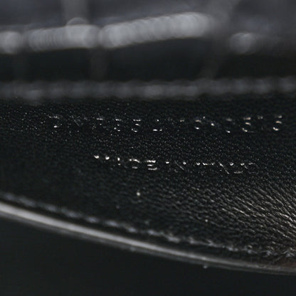 Saint Laurent Calfskin Crocodile Embossed Medium Classic Monogram Kate Tassel Satchel Black 7 of 10