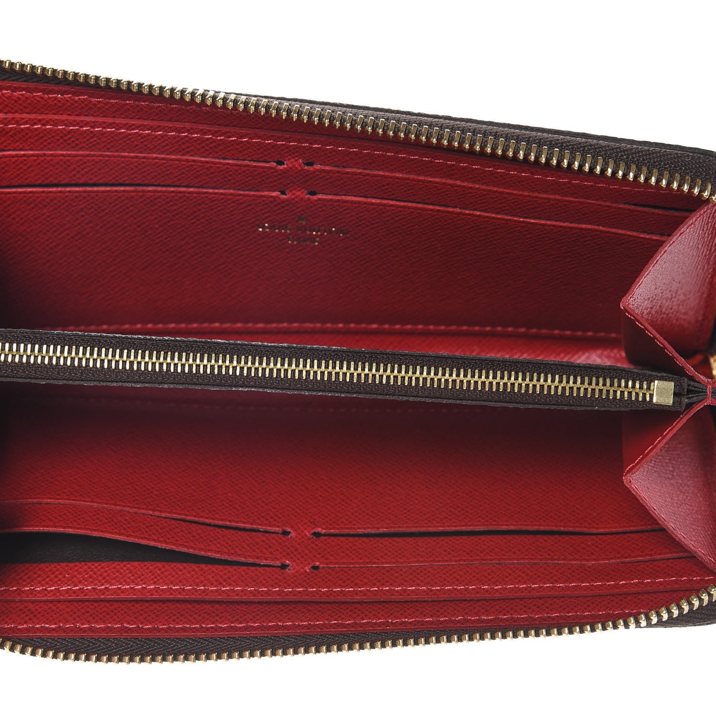 Damier Ebene Clemence Wallet Cherry