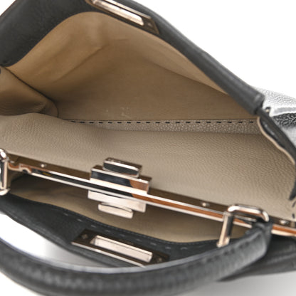 Fendi Cuoio Romano Selleria Bi-Color Medium Peekaboo Iconic Satchel Asfalto Latte 5 of 11