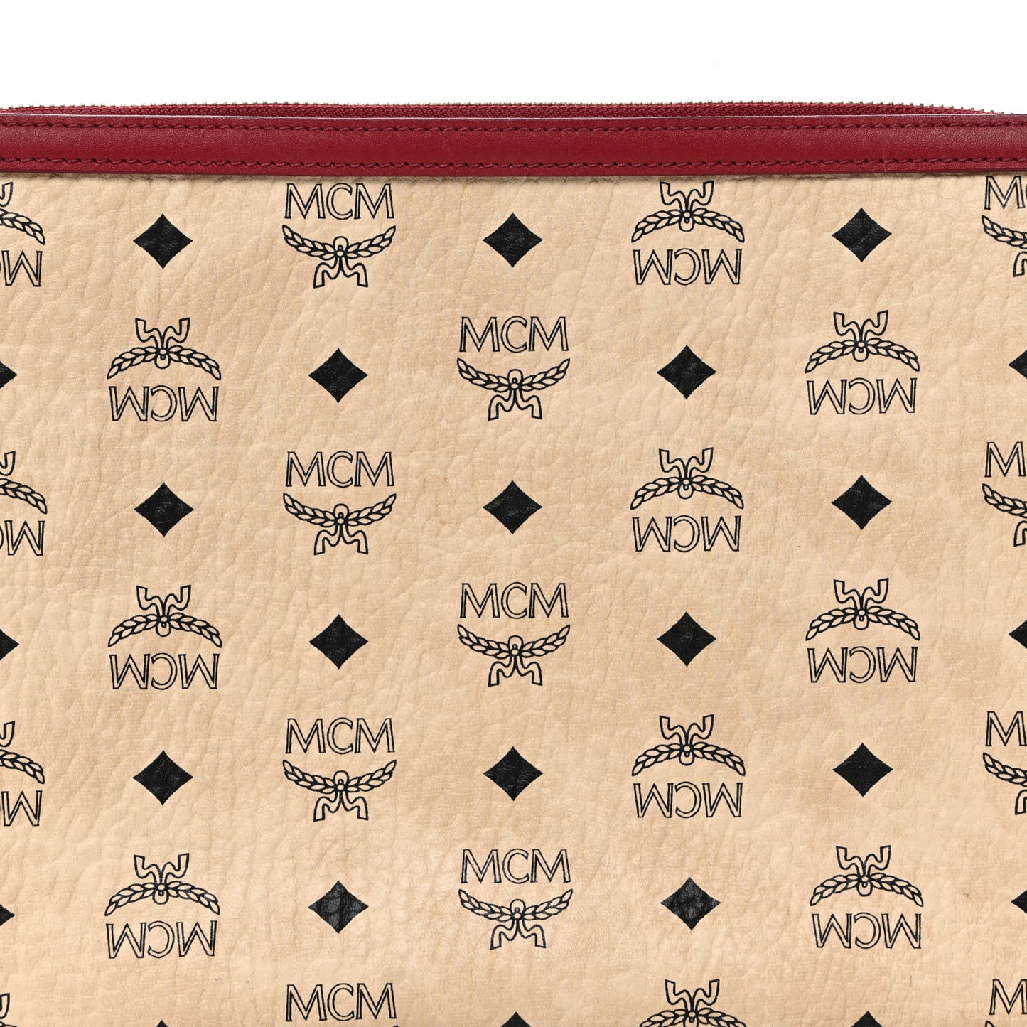 Visetos Liz Shopper Tote Pouch Beige Ruby Red