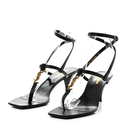 Saint Laurent Calfskin Cassandra 60 Sandals 40 Black 3 of 9