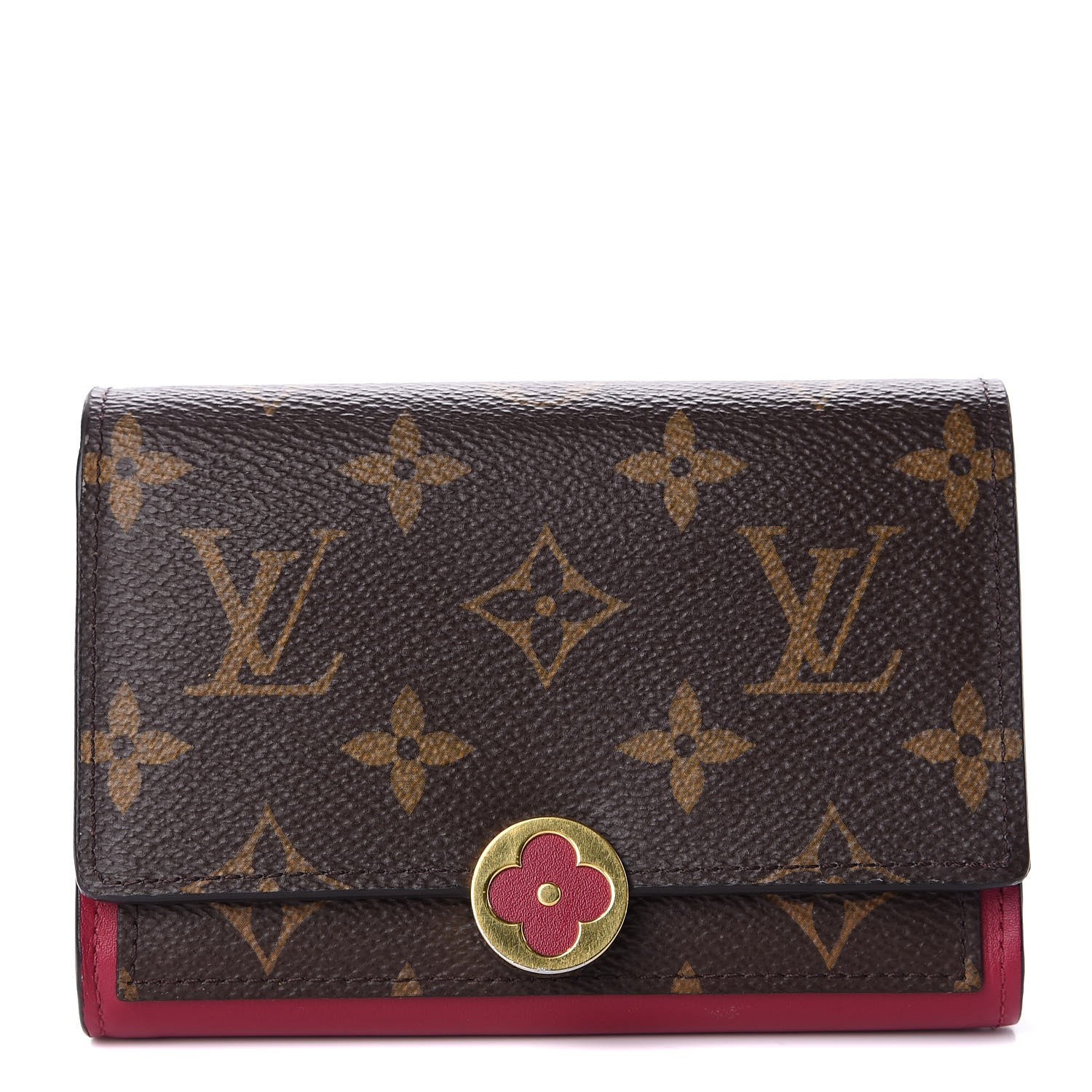 Louis Vuitton Monogram Flore Compact Wallet Fuchsia 1 of 8