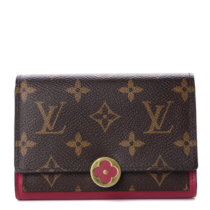 Louis Vuitton Monogram Flore Compact Wallet Fuchsia 1 of 8
