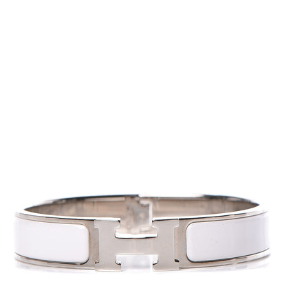 Hermes Enamel Narrow Clic Clac H Bracelet PM White 1 of 4