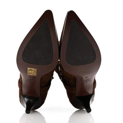 Valentino Garavani Suede Rockstud Flair 85 Ankle Booties 36 Fondant 6 of 9