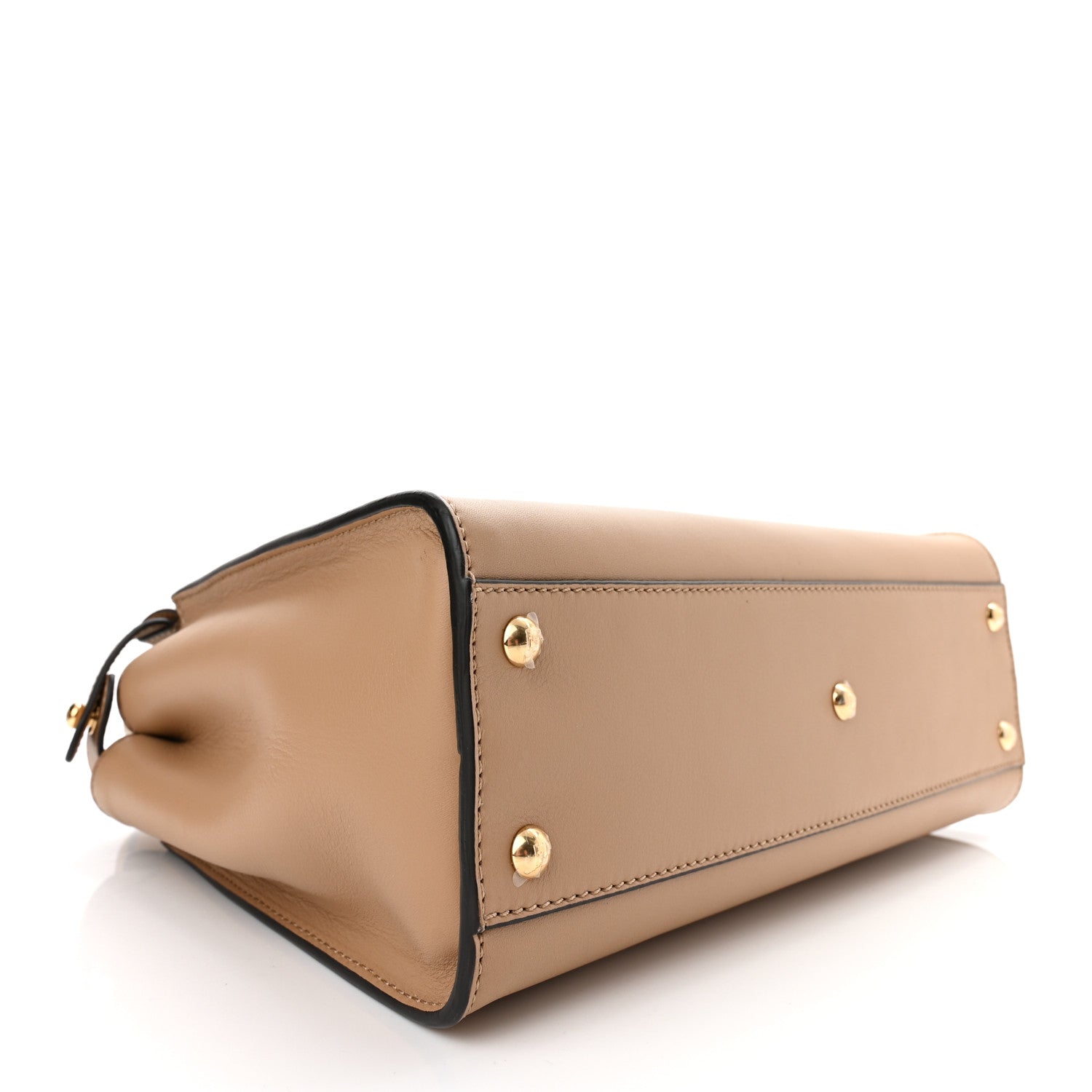 Fendi Vitello Seta Nabuk Pequin Medium Peekaboo Iconic Satchel Cuoio Tobacco Moro 4 of 9