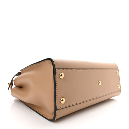 Fendi Vitello Seta Nabuk Pequin Medium Peekaboo Iconic Satchel Cuoio Tobacco Moro 4 of 9