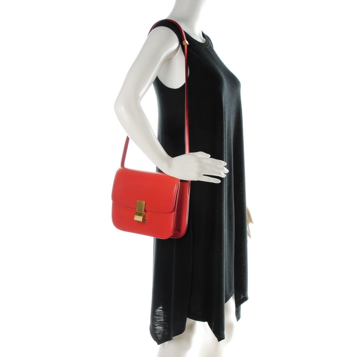 Celine Box Calfskin Medium Classic Box Flap Bag Poppy 2 of 11