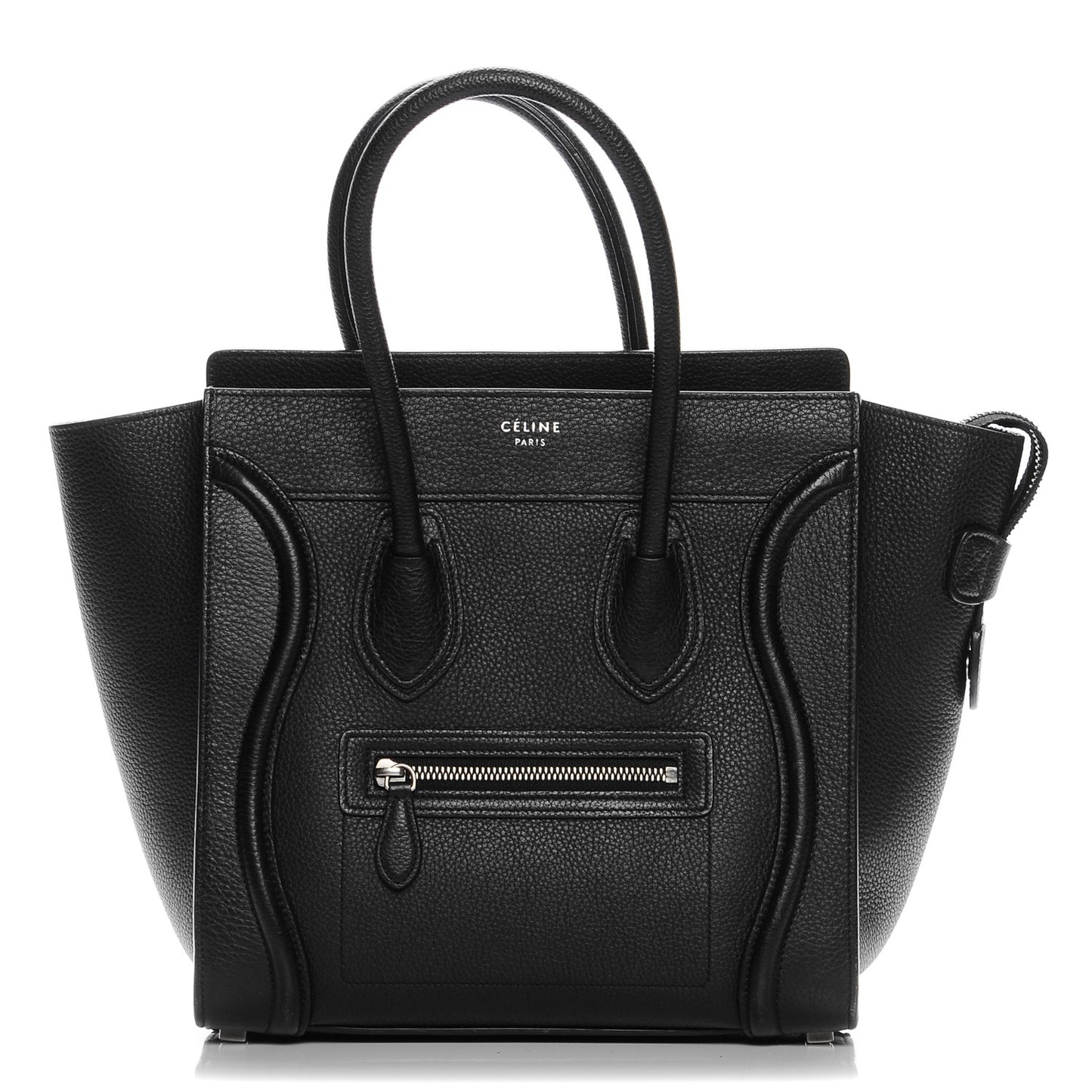 Drummed Calfskin Micro Luggage Black