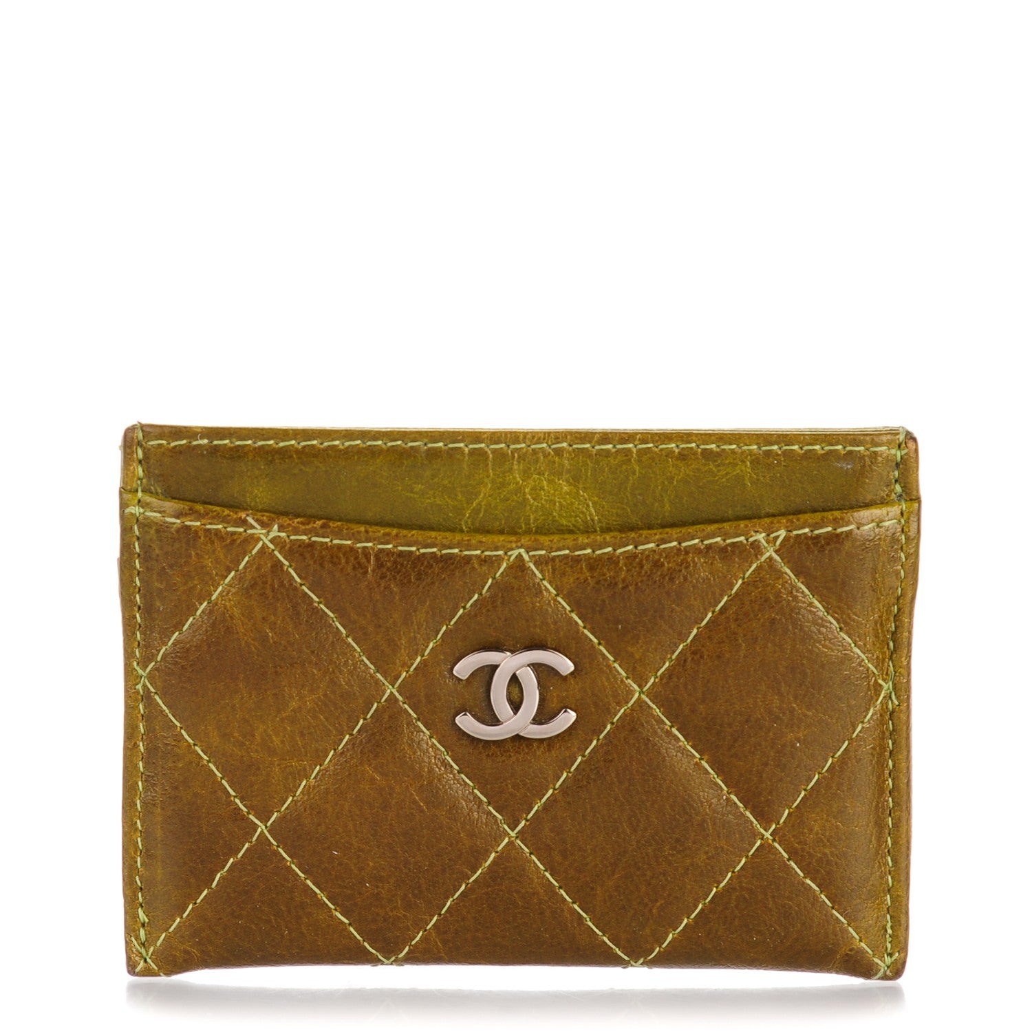 Chanel Llama Quilted Card Holder Green 1 of 8