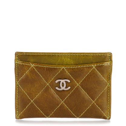 Chanel Llama Quilted Card Holder Green 1 of 8