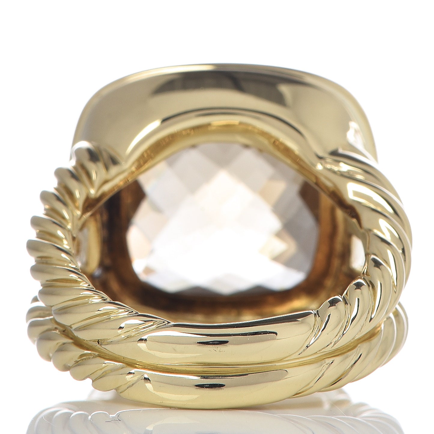 18K Yellow Gold Diamond Champagne Citrine 14mm Albion Ring 54 7