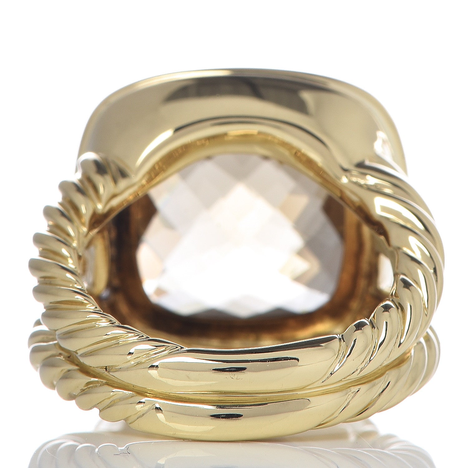 David Yurman 18K Yellow Gold Diamond Champagne Citrine 14mm Albion Ring 54 7 4 of 8