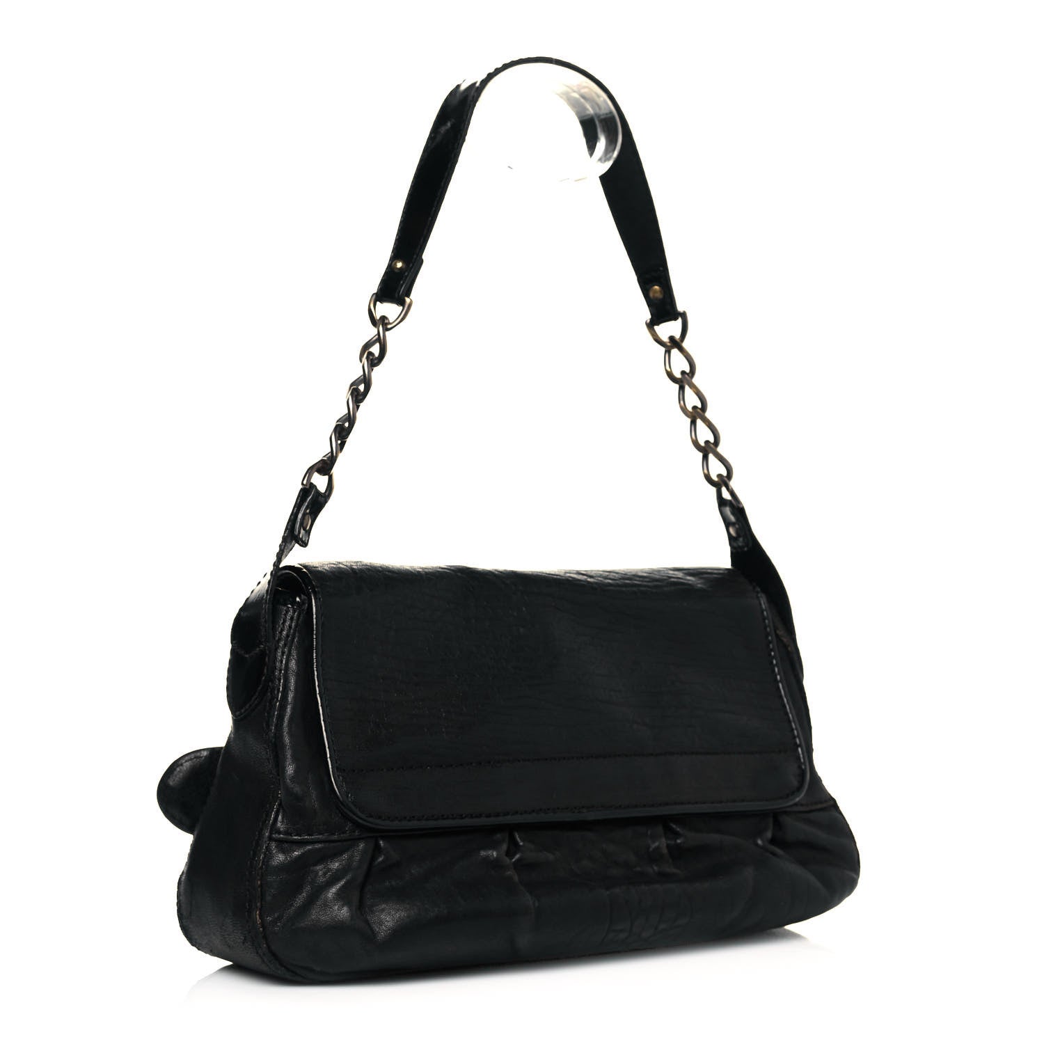 Fendi Nappa Patent B Bis Flap Bag Black 2 of 13