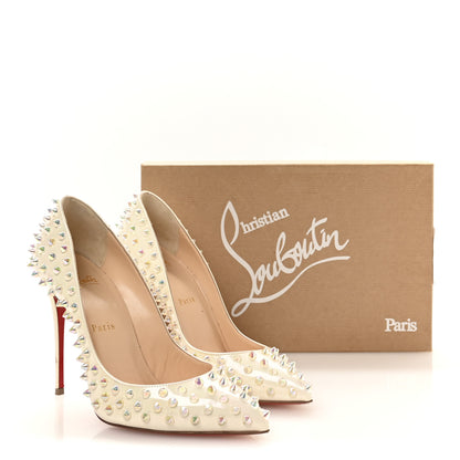 Christian Louboutin Patent Follies Spikes 100 Pumps 37.5 White 9 of 9