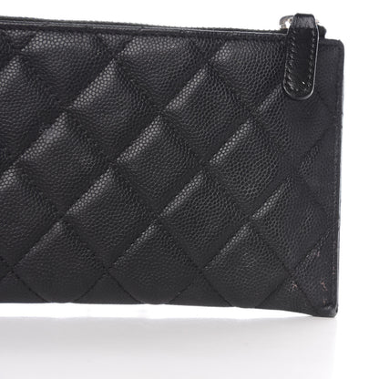Chanel Caviar Quilted Filigree Zip Pouch Black 10 of 13