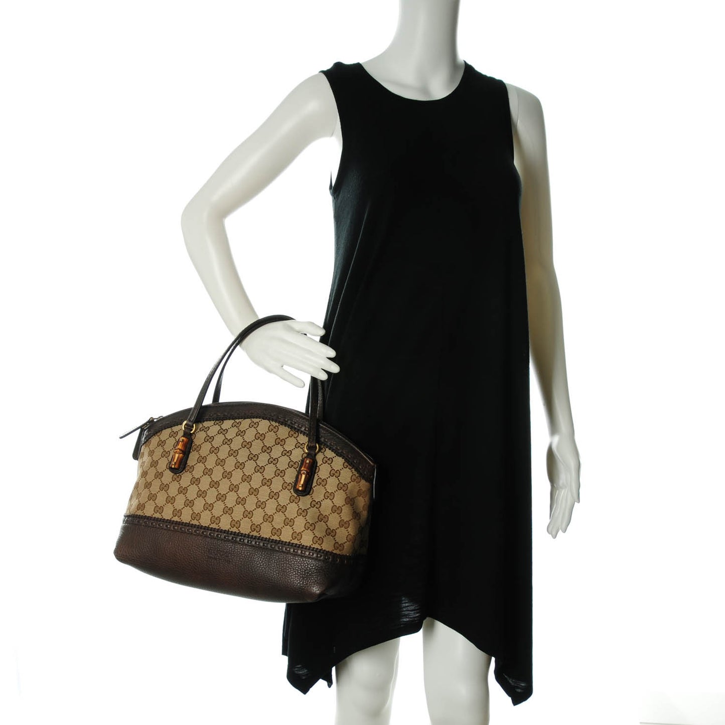 Monogram Laidback Crafty Dome Satchel Dark Brown