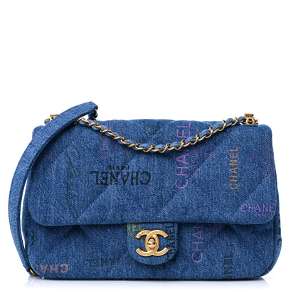 Chanel Denim Quilted Mini Denim Mood Rectangular Flap Blue Multicolor 1 of 10