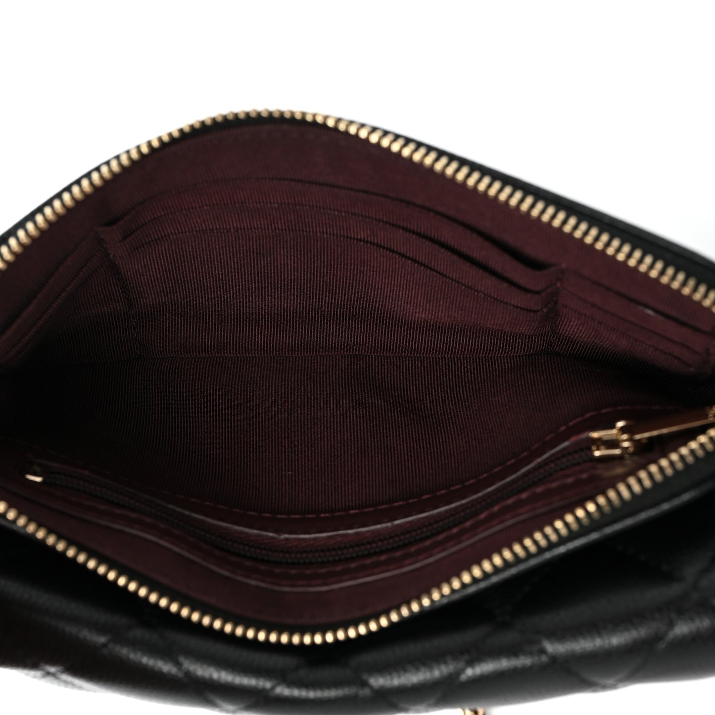 Caviar Quilted Flap Phone Holder With Chain Black