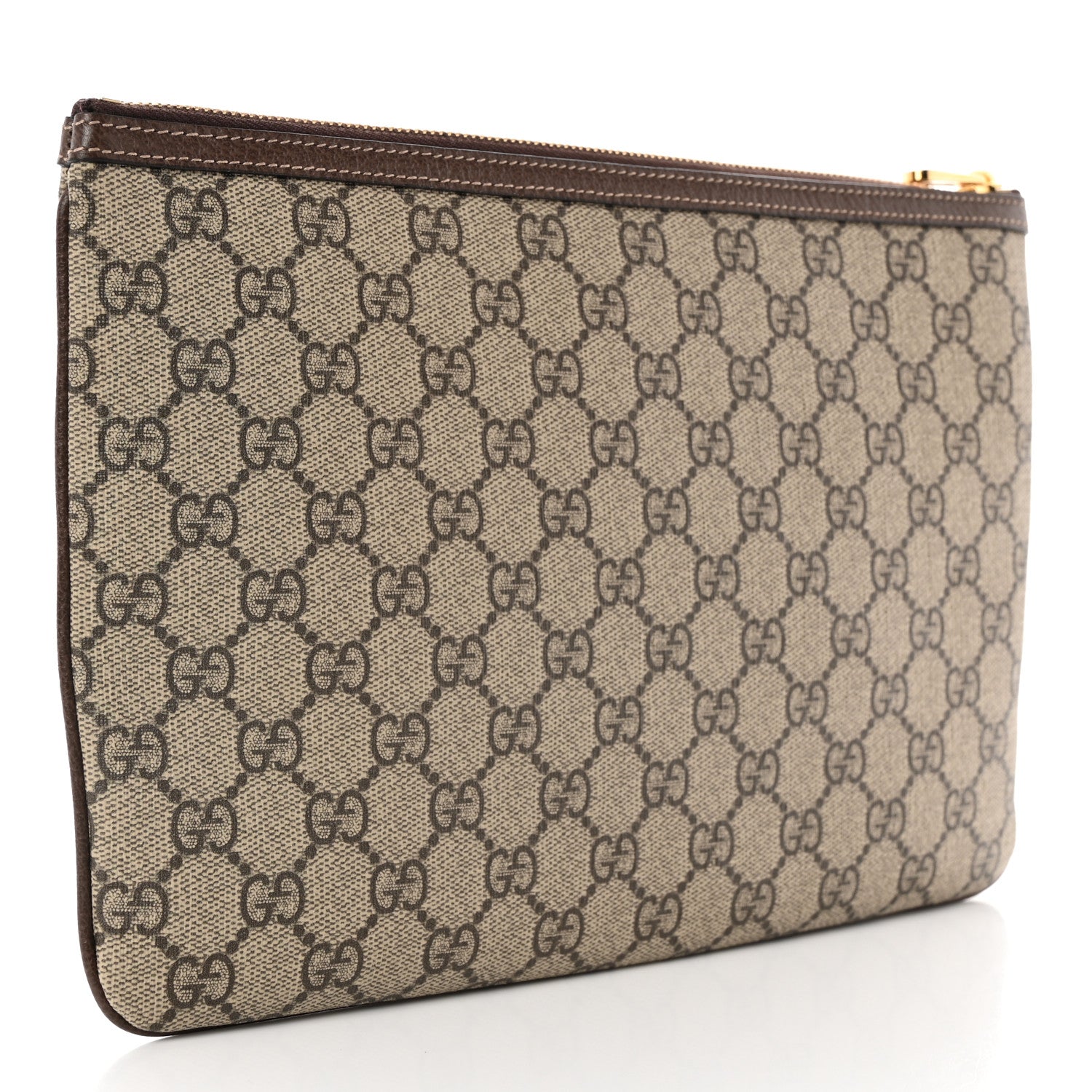 Gucci GG Supreme Monogram Large Ophidia Pouch Clutch Brown 3 of 7
