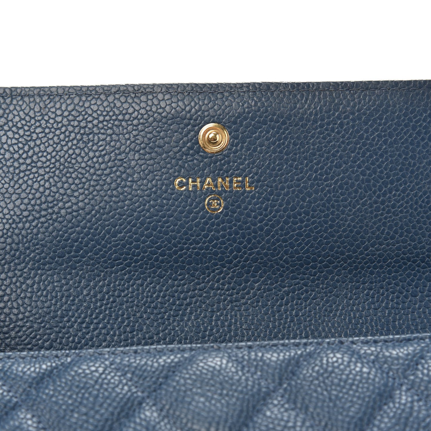 Caviar Quilted Boy Flap Wallet Blue