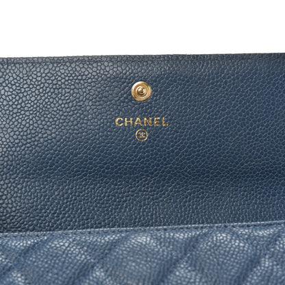 Chanel Caviar Quilted Boy Flap Wallet Blue 6 of 11