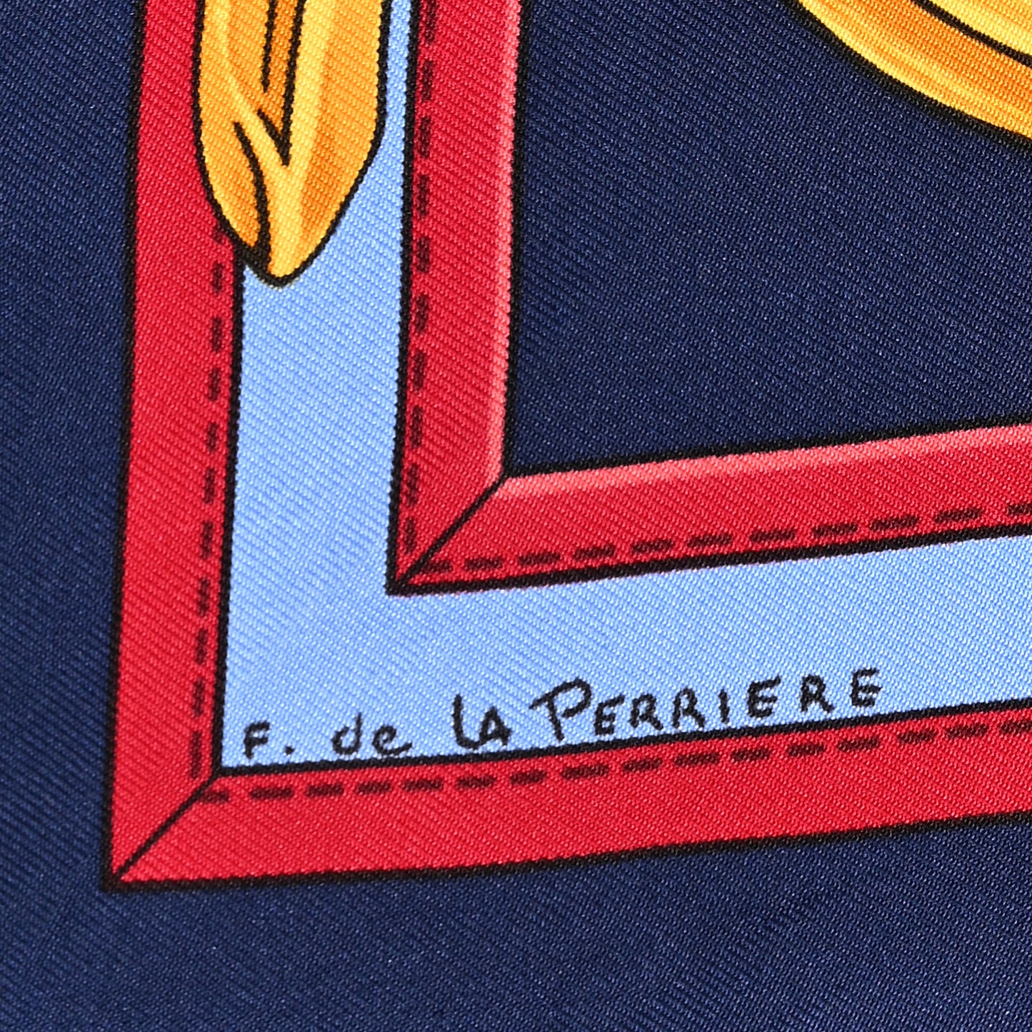 Silk La Ronde Des Jockeys Scarf 90 Caban Rouge Fonce Jaune D'Or
