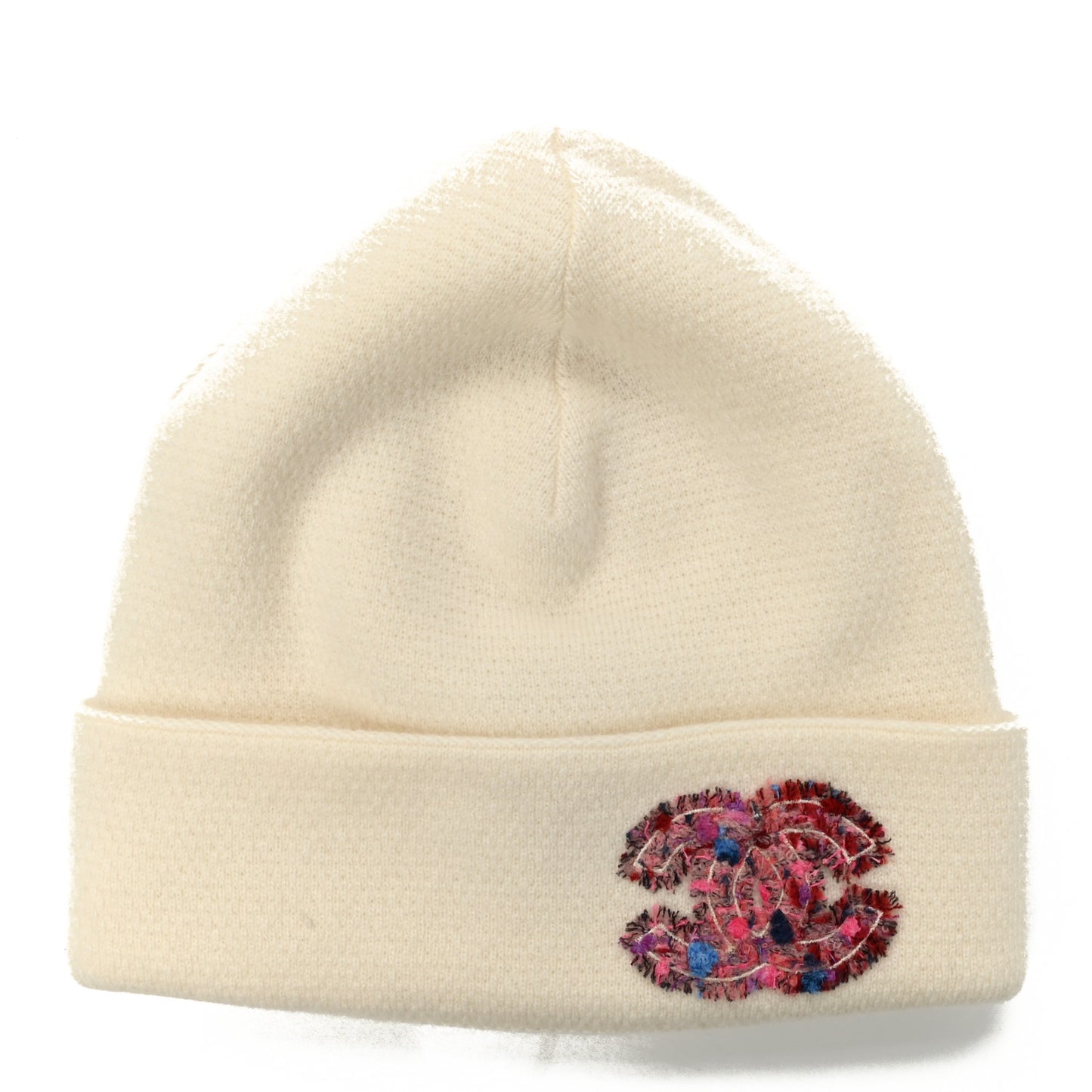 Cashmere CC Beanie Hat White Pink