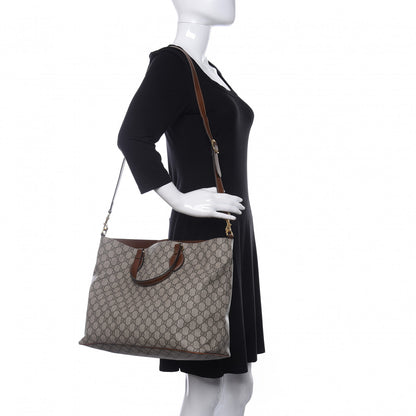 Gucci Soft GG Supreme Monogram Medium Crossbody Tote Beige Cuir 2 of 11