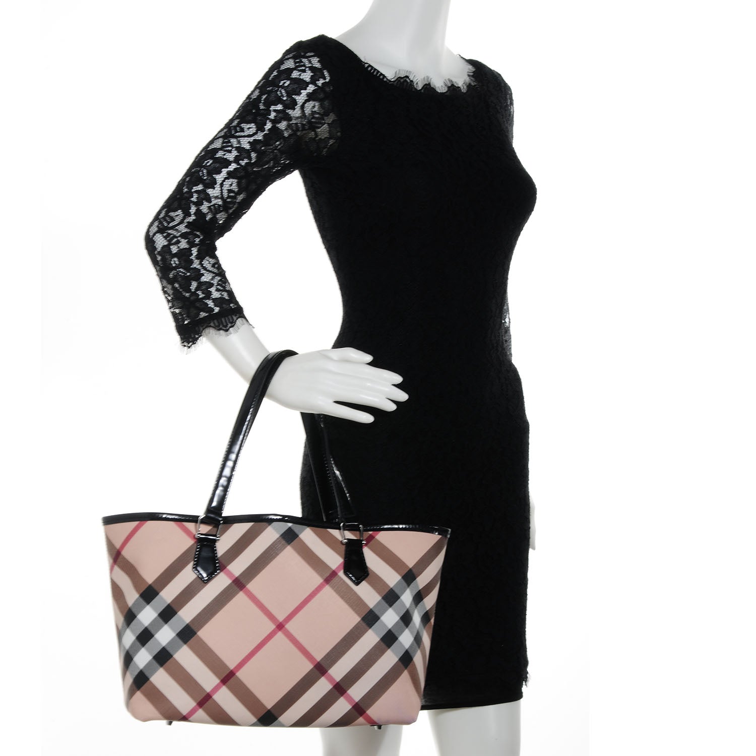 Burberry Supernova Check Small Nickie Tote Black 2 of 7