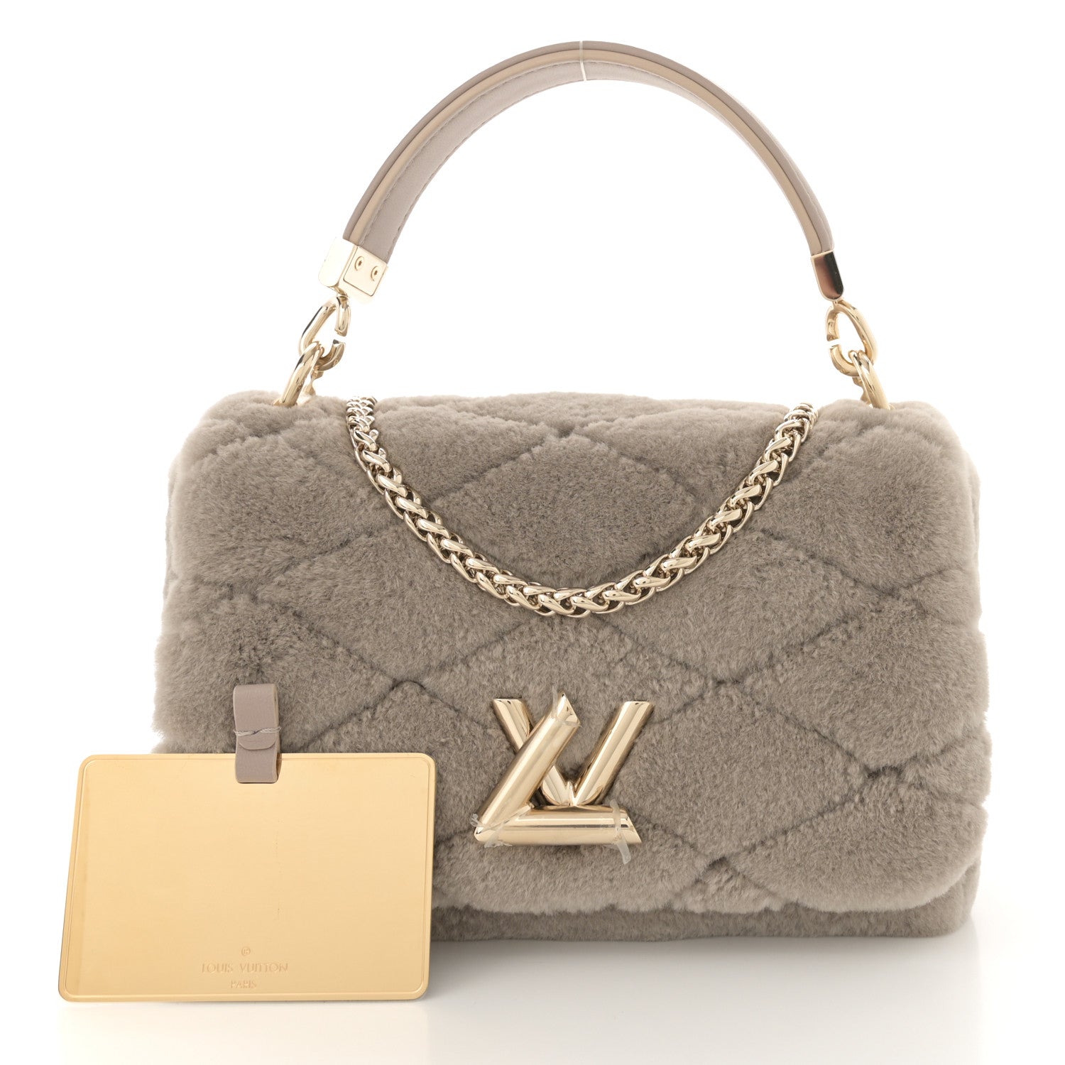 Louis Vuitton Shearling Malletage Top Handle GO-14 PM Grey 3 of 10
