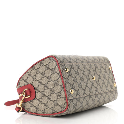 Gucci GG Supreme Monogram Kingsnake Heart Embroidered Small Boston Red 4 of 12
