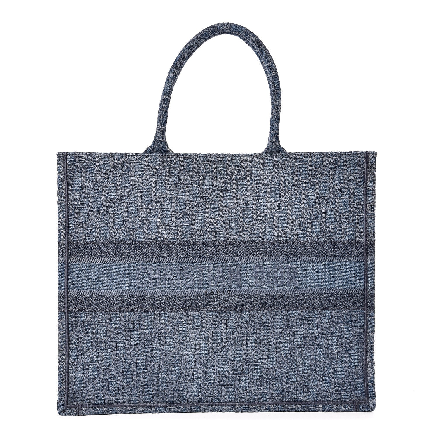 Christian Dior Oblique Denim Book Tote Denim Blue 1 of 9