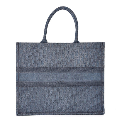 Christian Dior Oblique Denim Book Tote Denim Blue 1 of 9