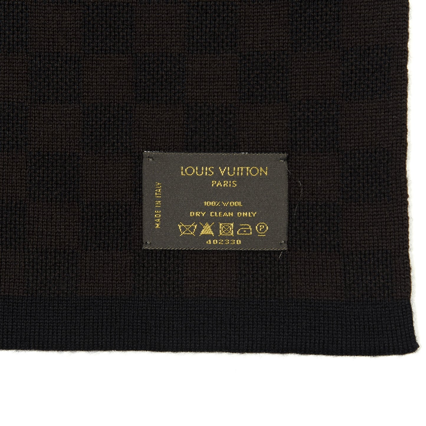 Wool Petit Damier Stole Scarf Brown