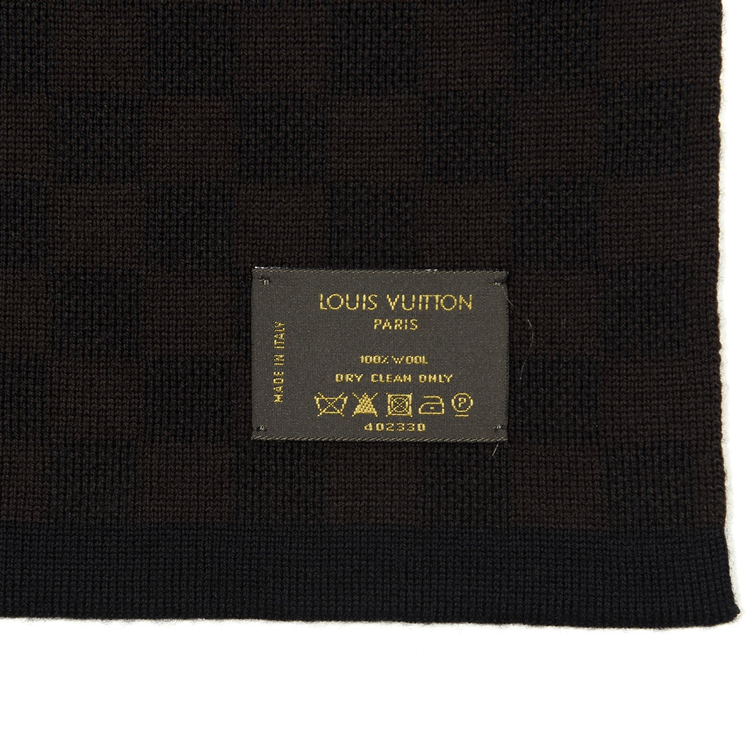 Louis Vuitton Wool Petit Damier Stole Scarf Brown 3 of 3