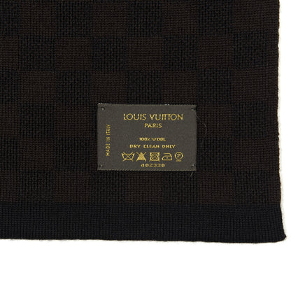 Louis Vuitton Wool Petit Damier Stole Scarf Brown 3 of 3