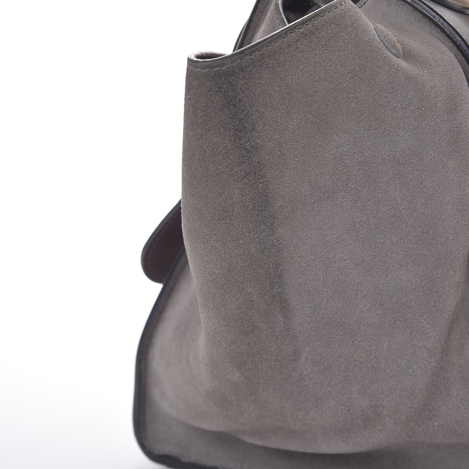Celine Crocodile Embossed Nubuck Medium Trapeze Grey 15 of 15